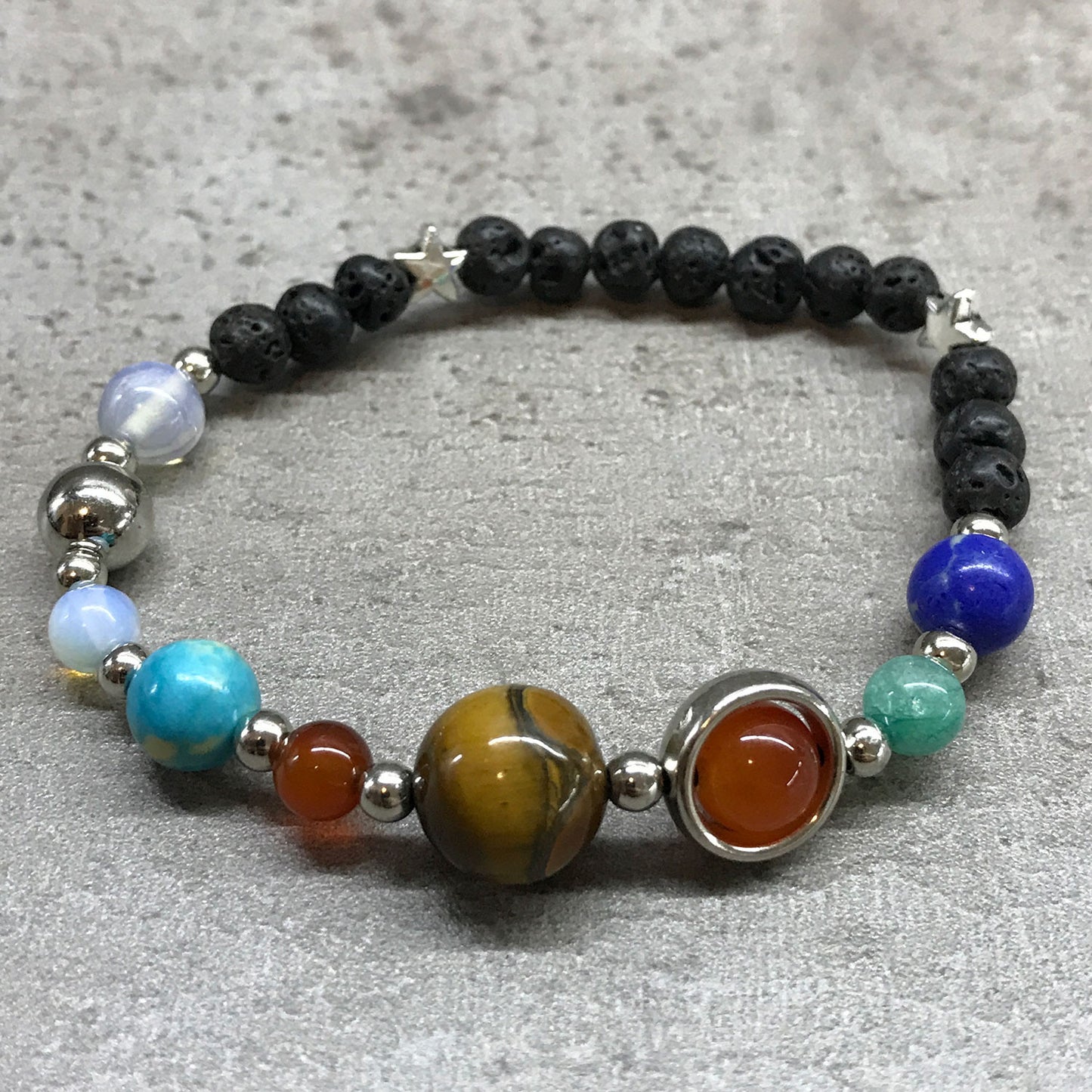 Bracelet Pierre de Lave - Système Solaire