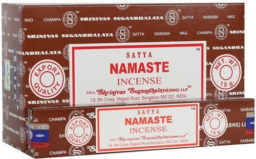 Encens NAMASTE Encens Satya 15g – Accueillez la paix et l'harmonie dans votre quotidien