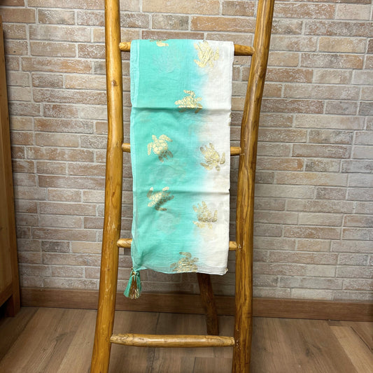 Paréo Turquoise - Poissons Dorés