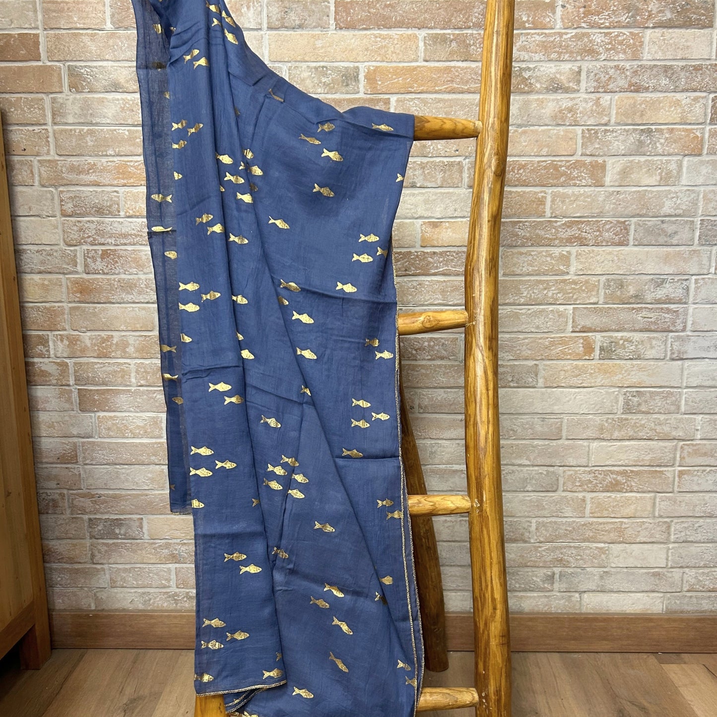 Paréo Bleu Mer - Poissons Dorés