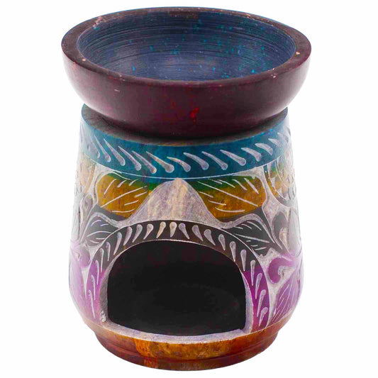 Grand Brûleur à Huile en Stéatite 13x10cm - Éléphant - Cinq Couleurs