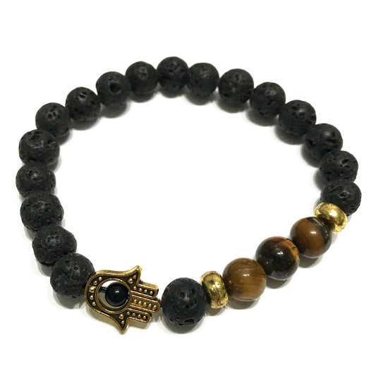 Bracelet babacool hippie - Hamsa Œil de Tigre -