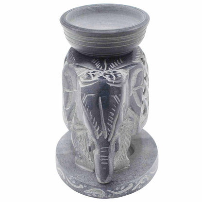 Brûleur à Huile en Stéatite Éléphant – Diffuseur d’Huiles Essentielles