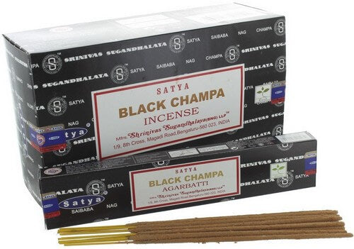 Encens Satya "BLACK CHAMPA" 15g – Profondeur, mystère et sérénité