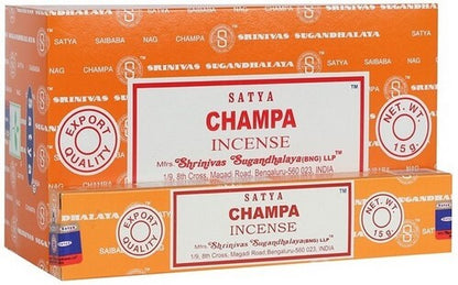Encens CHAMPA - Encens Satya 15g – L’âme de l’Inde dans chaque volute