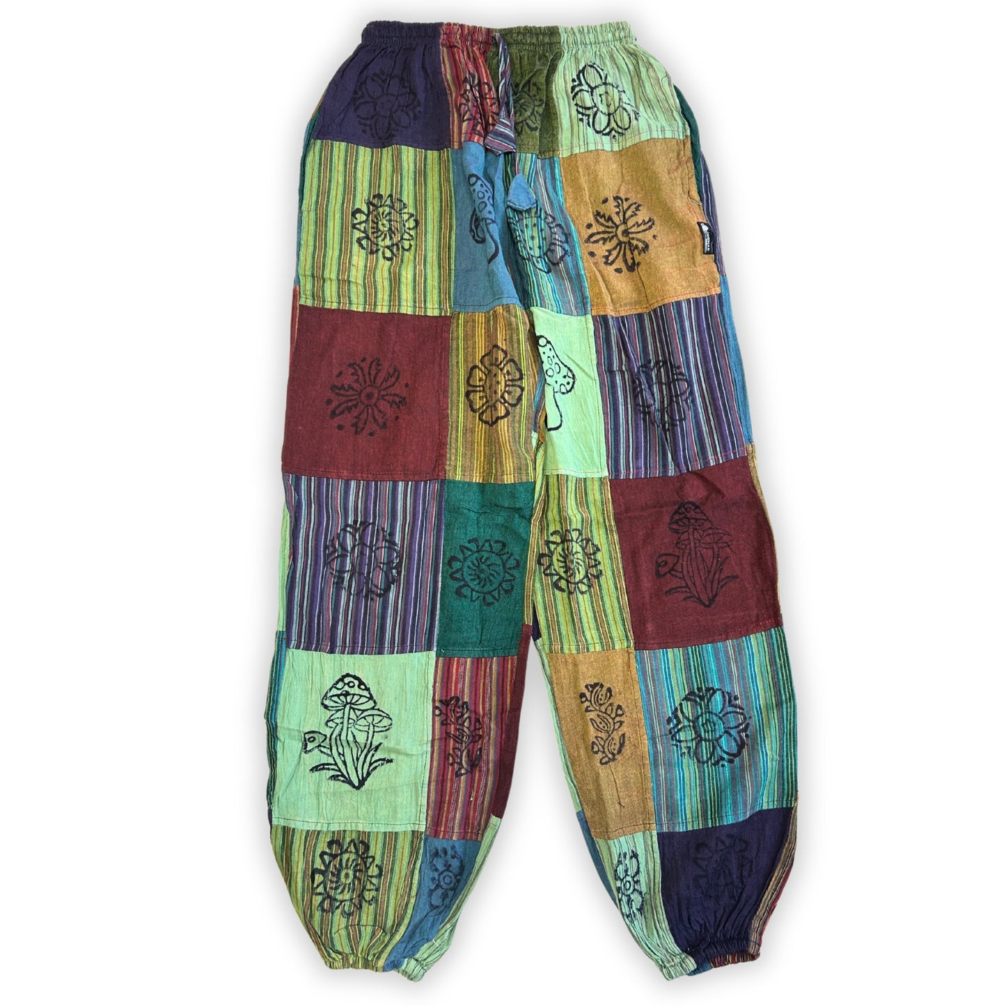 Nomad Sari - Pantalon Champignon - imprimés au Bloc - Tons Verts