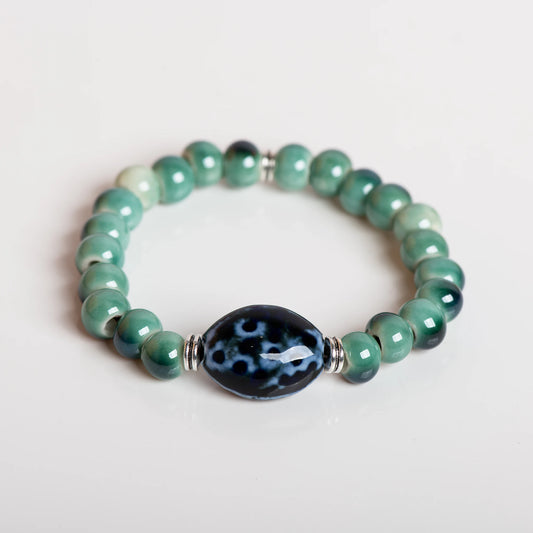 Bracelet Céramique Verte – Chic & Bohème au Quotidien