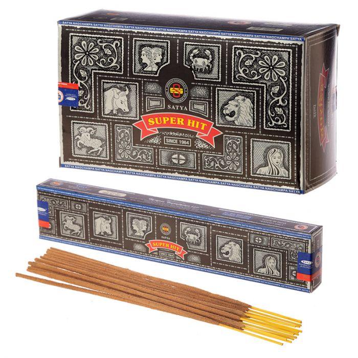 Boîte d'encens Satya Super Hit Nag Champa avec bâtonnets, bien-être et senteur naturelle